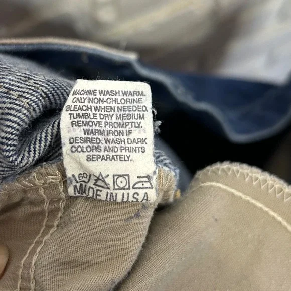 Vintage Cabella's Brush Guard Duck Jeans Brown Blue Pants Men's‎ Size 32x34 - Picture 8 of 8